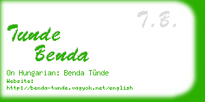 tunde benda business card